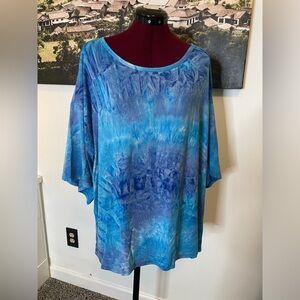 Blue Tie-Dye Women's Top Large